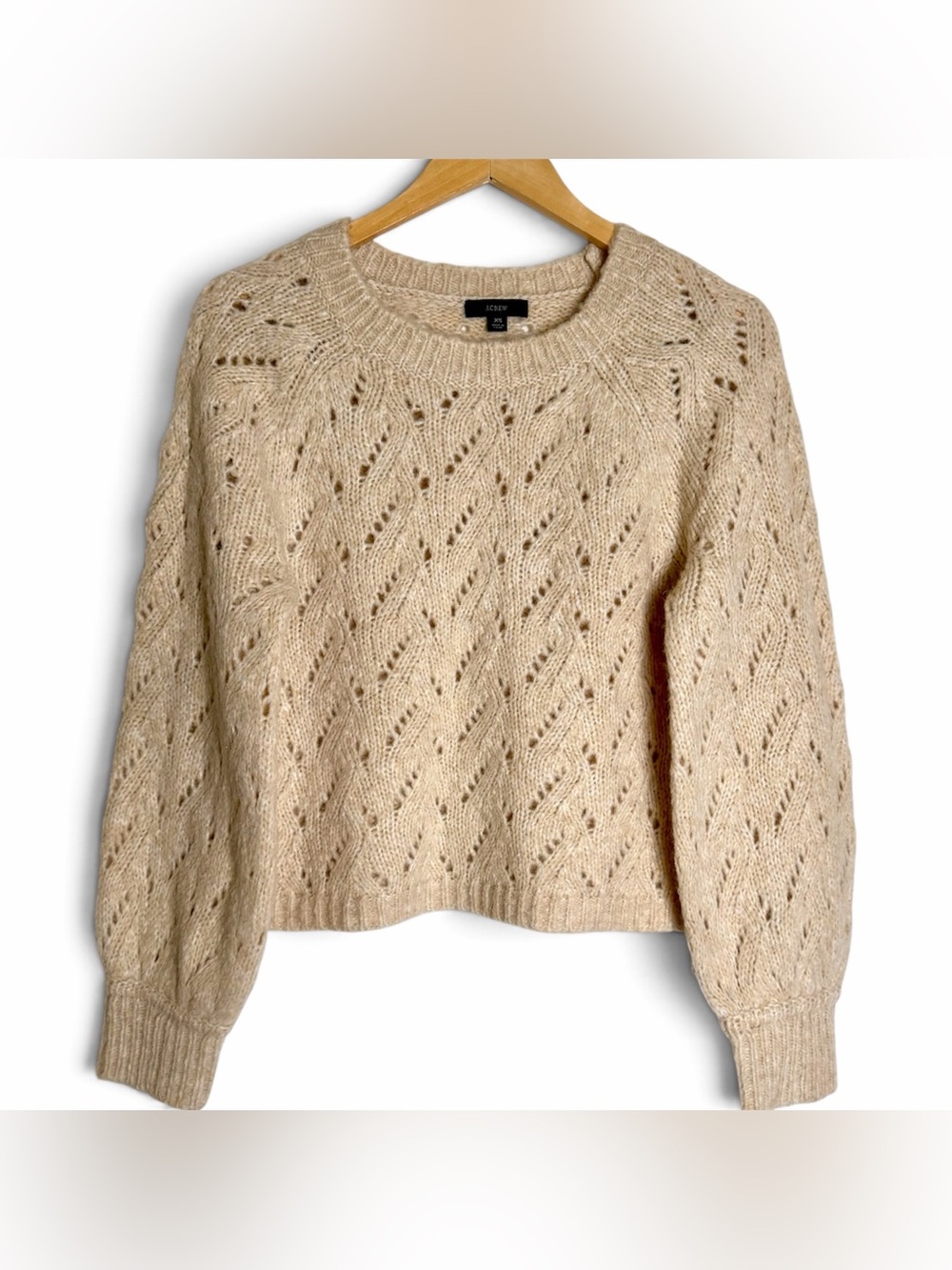J. Crew Eyelet Crewneck Oatmeal size XS